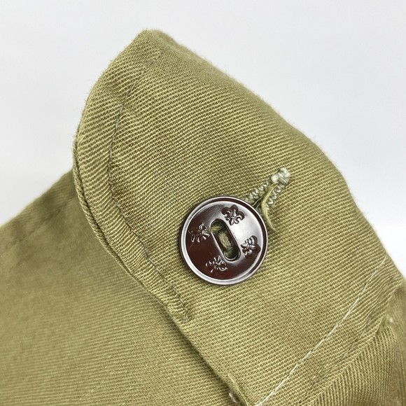 Vintage Olive Green BSA Boy Scout Uniform Shirt Long Sleeve 12 Neck Tenderfoot - Picture 15 of 16